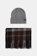 Barbour czapka i szalik Swinton & Galingale kolor szary MGS0079