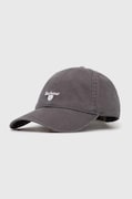 Barbour șapcă de baseball din bumbac Sports Caps culoarea gri, cu imprimeu, MHA0274