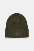 Шапка Alpha Industries в зелено от плътен трикотаж