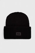 Helly Hansen czapka HH RIB BEANIE kolor czarny z grubej dzianiny 54020