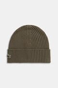 Lacoste czapka wełniana kolor zielony z cienkiej dzianiny wełniana RB0001