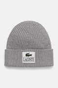 Μάλλινο σκουφί Lacoste χρώμα: μαύρο