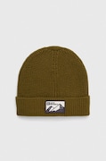 Čiapka Jack Wolfskin zelená farba, z hrubej pleteniny