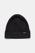 Шапка с две лица Smartwool Thermal Merino Reversible в черно с фина плетка от вълна