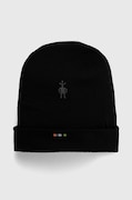 Smartwool czapka dwustronna Thermal Merino Reversible kolor czarny z cienkiej dzianiny wełniana