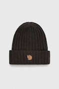 Шапка Fjallraven Byron в зелено от вълна