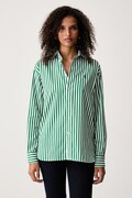 Polo Ralph Lauren koszula damska bawełniana zielona w paski 211910743
