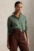Polo Ralph Lauren koszula damska bawełniana zielona w paski 211910743