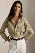 Polo Ralph Lauren сорочка жіноча бавовняна бежева смужки 211910743