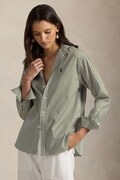 Polo Ralph Lauren koszula damska bawełniana zielona w paski 211910743