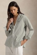 Polo Ralph Lauren koszula damska bawełniana zielona w paski 211910743