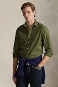 Polo Ralph Lauren koszula bawełniana męska kolor zielony slim z kołnierzykiem button-down 710804257