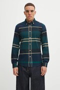 Бавовняна сорочка Barbour чоловіча колір бежевий slim комір button-down