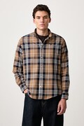 Barbour koszula męska bawełniana EDGAR beżowa w kratkę MSH5355