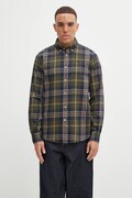 Košile Barbour Edgar zelená barva, slim, s límečkem button-down
