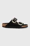 Birkenstock șlapi de piele Arizona Big Buckle femei, culoarea negru  1021476