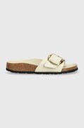 Δερμάτινες παντόφλες Birkenstock Madrid γυναικείες, χρώμα: μπεζ, 1025298 F31025298