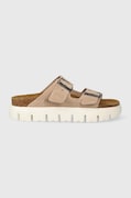 Велурени чехли Birkenstock BIRKENSTOCK X PAPILLIO Arizona Chunky в бежово 1024950