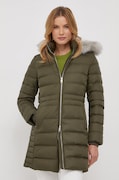 Páperová bunda Tommy Hilfiger dámska, hnedá farba, zimná