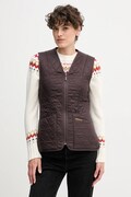 Barbour bezrękawnik damski kolor brązowy przejściowy