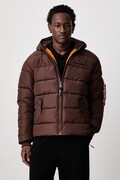 Alpha Industries kurtka zimowa męska Hooded Puffer Alpha Faux Down brązowa 118113