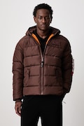 Alpha Industries kurtka zimowa męska Hooded Puffer Alpha Faux Down brązowa 118113