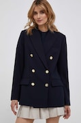 Lauren Ralph Lauren marynarka wełniana kolor granatowy dwurzędowa gładka