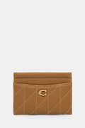 Kožené pouzdro na karty Coach Essential Card Case béžová barva