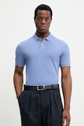 Gant polo bawełniane kolor niebieski gładki 2210