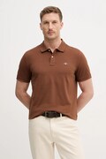 Gant polo bawełniane kolor brązowy gładki 2210