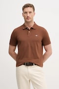 Gant polo bawełniane kolor brązowy gładki 2210