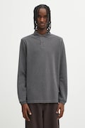 Barbour longsleeve bawełniany kolor szary gładki