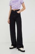 Džíny Levi's RIBCAGE WIDE LEG dámské, černá barva, A6081-0001