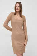 Guess rochie culoarea bej, mini, mulată