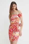 Guess rochie culoarea portocaliu, mini, mulată