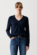 Tommy Hilfiger svetr dámský s bavlnou námořnická modř WW0WW40098