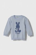 United Colors of Benetton sweter bawełniany niemowlęcy kolor niebieski