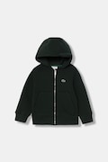 Lacoste bluza bawełniana dziecięca kolor zielony z kapturem gładka SJ9723