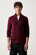 Tommy Hilfiger sweter rozpinany męski z bawełną bordowy MW0MW28050