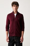 Tommy Hilfiger sweter rozpinany męski z bawełną bordowy MW0MW28050