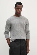 Памучен пуловер Tommy Hilfiger в сиво от лека материя