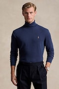 Polo Ralph Lauren sweter bawełniany kolor granatowy lekki z golferm