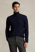 Polo Ralph Lauren pulover de lână culoarea albastru marin, light, cu guler, 710876836