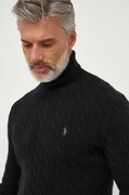 Μάλλινο πουλόβερ Polo Ralph Lauren ανδρικό, χρώμα: μαύρο, 710876836