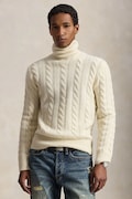 Polo Ralph Lauren gyapjú pulóver meleg, férfi, bézs, garbónyakú
