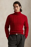 Polo Ralph Lauren pulover de lână culoarea bej, călduros, cu guler, 710917035