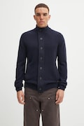 Barbour wool cardigan navy blue color