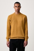 Barbour sweter męski z wełną żółty MKN0844