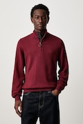 Barbour sweter męski bawełniany ESSENTIALS bordowy MKN1074