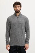 Barbour sweter wełniany męski kolor szary z półgolfem